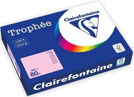 Kopieerpapier Trophée A4 80gr roze 500 vel | 5 stuks
