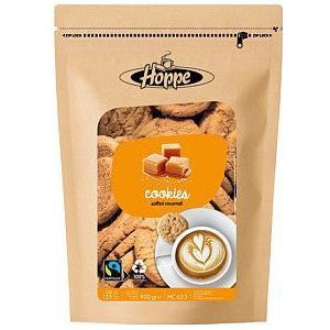 Koekjes hoppe cookies fairtrade caramel zeezout | Zak a 900 gram | 4 stuks