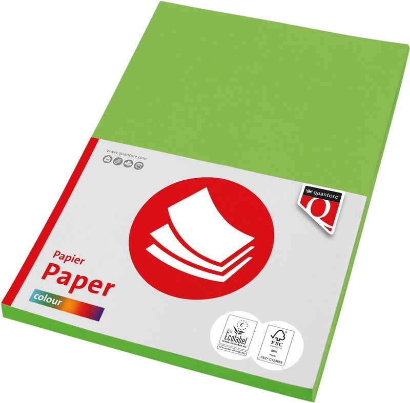 Kopieerpapier Quantore Colour A4 160gr helgroen 50 vel | 10 stuks