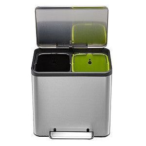 Afvalbak eko ecocasa recycler 2x15l rvs | 1 stuk
