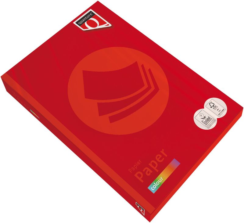 Quantore - Colour - Kopieerpapier - Felrood - A4 - 80gr - 500 Vel