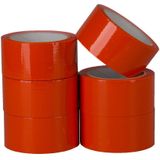 Pp acryl tape low noise 28 micron 50 mm x 66 meter oranje | 6 stuks
