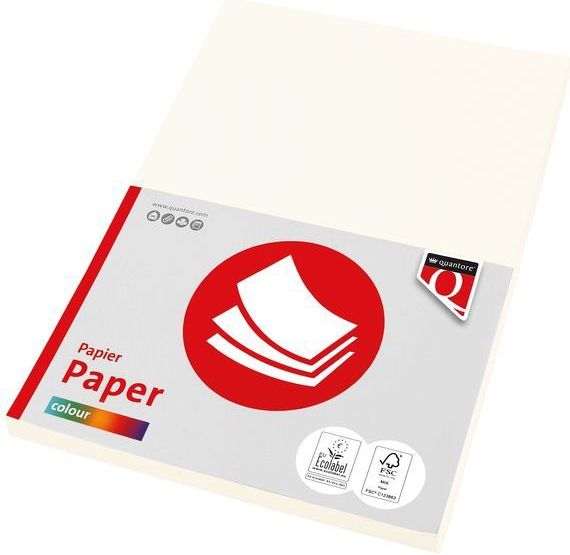 Kopieerpapier Quantore Colour A4 120gr roomwit 100 vel | 10 stuks