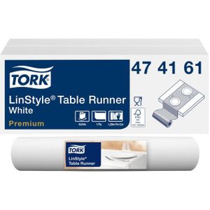 Tafelloper Tork LinStyle® duurzaam 1laags 120x40cm wit 474161 - 4 stuks