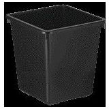 Papierbak kunststof vierkant taps 27liter zwart | 4 stuks