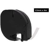 Quantore - LetraTag Tape - Wit - Papieren - 12mm - 4m