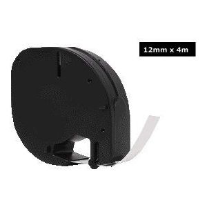 Quantore - LetraTag Tape - Wit - Papieren - 12mm - 4m