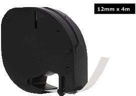 Quantore - LetraTag Tape - Wit - Papieren - 12mm - 4m