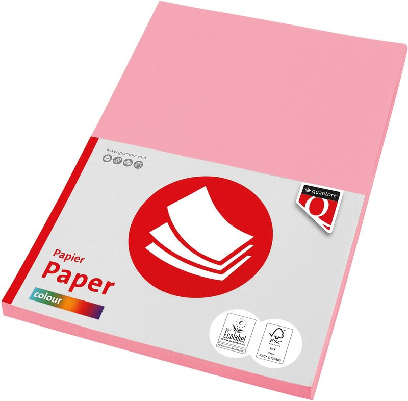 Kopieerpapier Quantore Colour A4 80gr roze 100 vel | 10 stuks