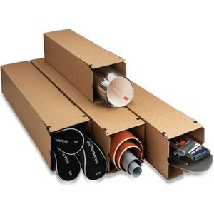Langwerpige doos enkelgolf 860 x 105 x 105 mm bruin | 10 stuks