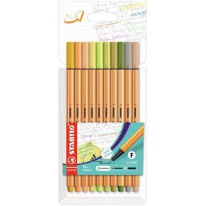 Fineliner stabilo point 88/10 f nieuwe kleuren ass | 5 stuks