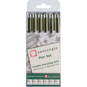 Tekenset sakura zentangle set 6 pennen zwart | 5 stuks