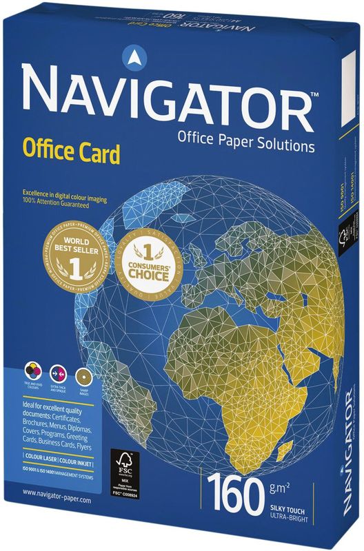 Kopieerpapier navigator office card a3 160gr wit | 5 stuks