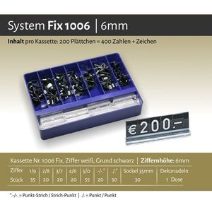 Prijskassette Fix 1006 zwartwit
