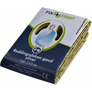 Reddingsdeken fixfirst folie 160x210cm zilver/goud | 20 stuks
