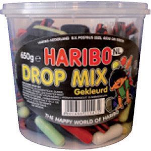Drop haribo mix gekleurd 650 gram | Pot a 650 gram