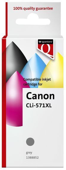 Inktcartridge Quantore alternatief tbv Canon CLI-571XL grijs | 12 stuks