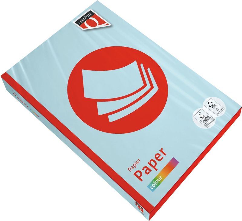 Kopieerpapier Quantore Colour A4 80gr lichtblauw 500 vel | 5 stuks