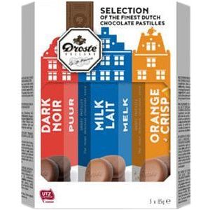Chocolade droste pastilles 3pack kokers 255gr | Set a 3 rol | 24 stuks