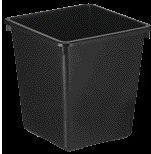 Papierbak kunststof vierkant taps 27liter zwart - 4 stuks