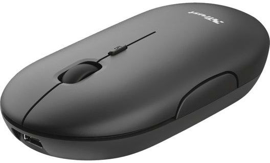 Muis Trust Puck Draadloos Oplaadbaar zwart | 60 stuks