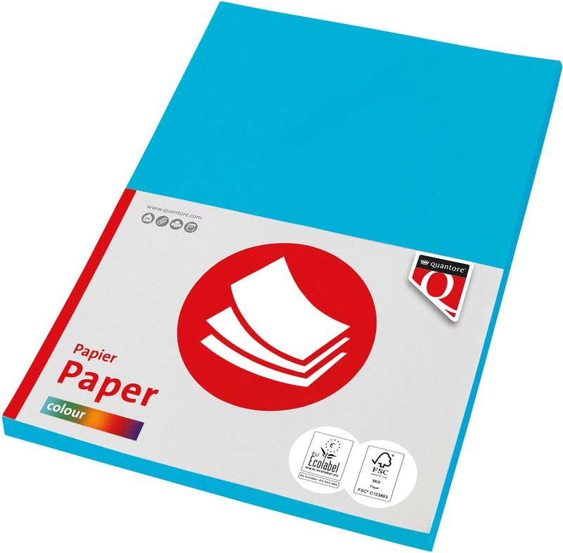 Kopieerpapier Quantore Colour A4 160gr azuurblauw 50 vel | 10 stuks