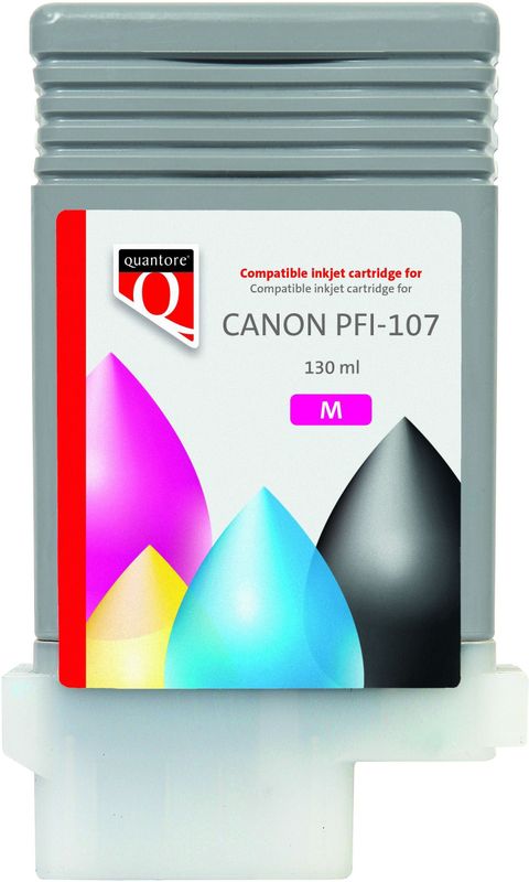 Inktcartridge Quantore alternatief tbv Canon PFI-107 rood | 12 stuks