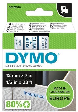DYMO - D1 Labels - Wit - 12 mm x 7 m - Zelfklevende Etiketten voor LabelManager
