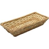 Broodmandje/stokbrood mandje - rotan/riet - 17 x 37 x 7 cm - Serveermandjes voor broodjes