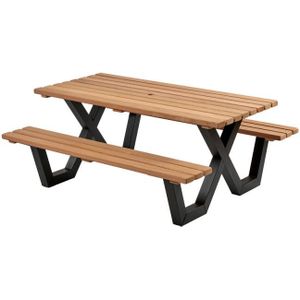 Talen Buitenmeubelen Hardhout - Picknicktafel - Bruin - 180x160 cm