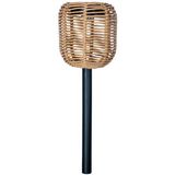 Luxform Rattan - Solar tuinverlichting - Set van 2 - 9x9x32 cm - Brown/Warm White