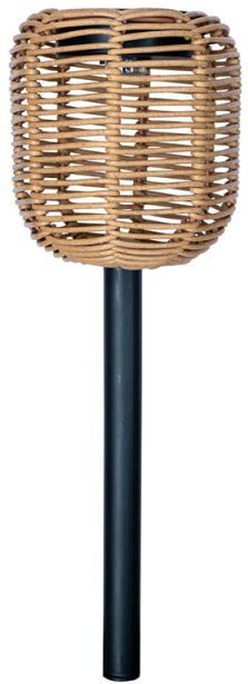 Luxform Rattan - Solar tuinverlichting - Set van 2 - 9x9x32 cm - Brown/Warm White