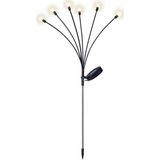 Lumineo Vuurvliegje - Solar tuinsteker - 70 cm - Plastic - Zwart/warm wit