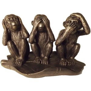 Aapjes Horen Zien Zwijgen - Hoogte 16 cm - Eviro Bamboe
