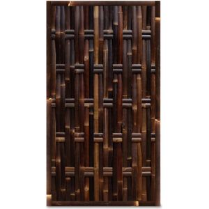Gevlochten bamboe schutting Verticaal - 90 x 200 cm - Donker - Eviro Bamboe