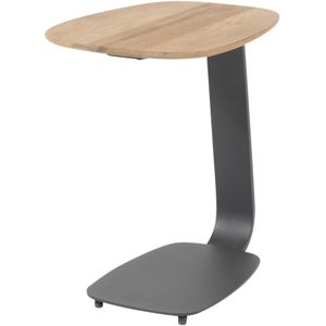 4SO - Gentle - Bijzettafel - Antraciet - Aluminium Onderstel - Teakhouten Tafelblad