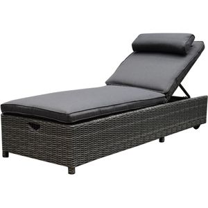 Thermen ligbed 189x65xH31 cm  antraciet