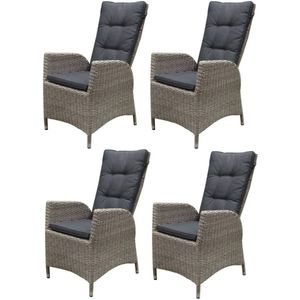 AVH-Outdoor - Menorca - Tuinstoel - Grijs - Wicker - Set van 4