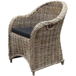 AVH-Outdoor - Barcelona - Tuinstoel - Naturel Rotan - Olefin Black