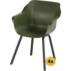 4x Sophie Element dining tuinstoel mosgroen Hartman