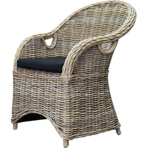 AVH-Outdoor - Macau - Tuinstoel - Naturel Rotan - Olefin Black
