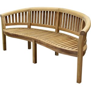 Bananen - Tuinbank - 195 cm - Ronde Rugleuning - Teak