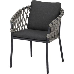 Amalfi dining tuinstoel antraciet aluminium rope