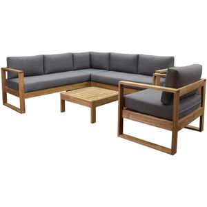 Dubai hoek loungeset 5 delig teak