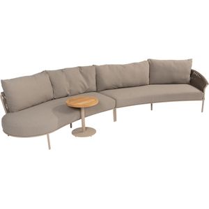 Comino 4 zits bank  met Volta side table  3 delig teak latte 4 Seasons Outdoor