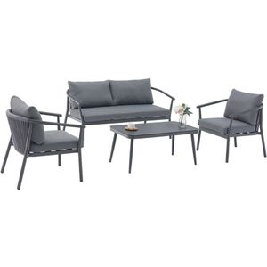 Showroommodel Malta stoel bank loungeset 4 delig aluminium rope