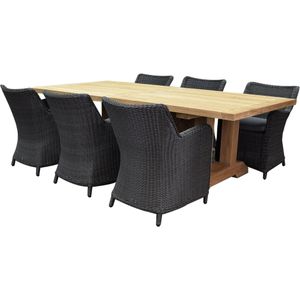 Bilbao Antigua dining tuinset 250x120xH75 cm 7 delig antraciet
