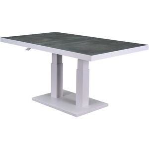 Pacific lounge-diningtafel 140x85xH49-72 cm in hoogte verstelbaar aluminium wit