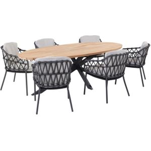 4 Seasons Outdoor - Prado - Dining Tuinset - Antraciet - 7 Delig