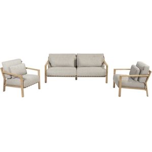 Lucas stoel bank loungeset 3 delig naturel teak 4 Seasons Outdoor